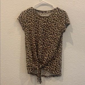 Loft Cheetah front tie shirt